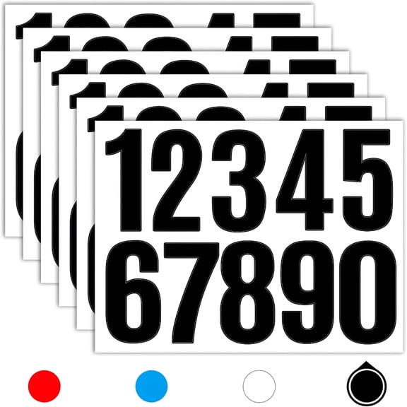 CCOCC 6 Sheets 3 Inch Vinyl Mailbox Numbers Stickers Self Adhesive,Waterproof Address House Number Decals Stickers for Outside Mailbox,Signs,Window,Door,Cars,Trucks,Home,Business (Black)