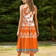 thumbnail image 5 of Vestido Largo de Manga Larga para Mujeres Casual Impreso sin Mangas Suelto con Cuello Redondo Y Bolsillos, Vestido de Poliéster Elástico Suave para Uso Diario en Casa O Trabajo, 5 of 7
