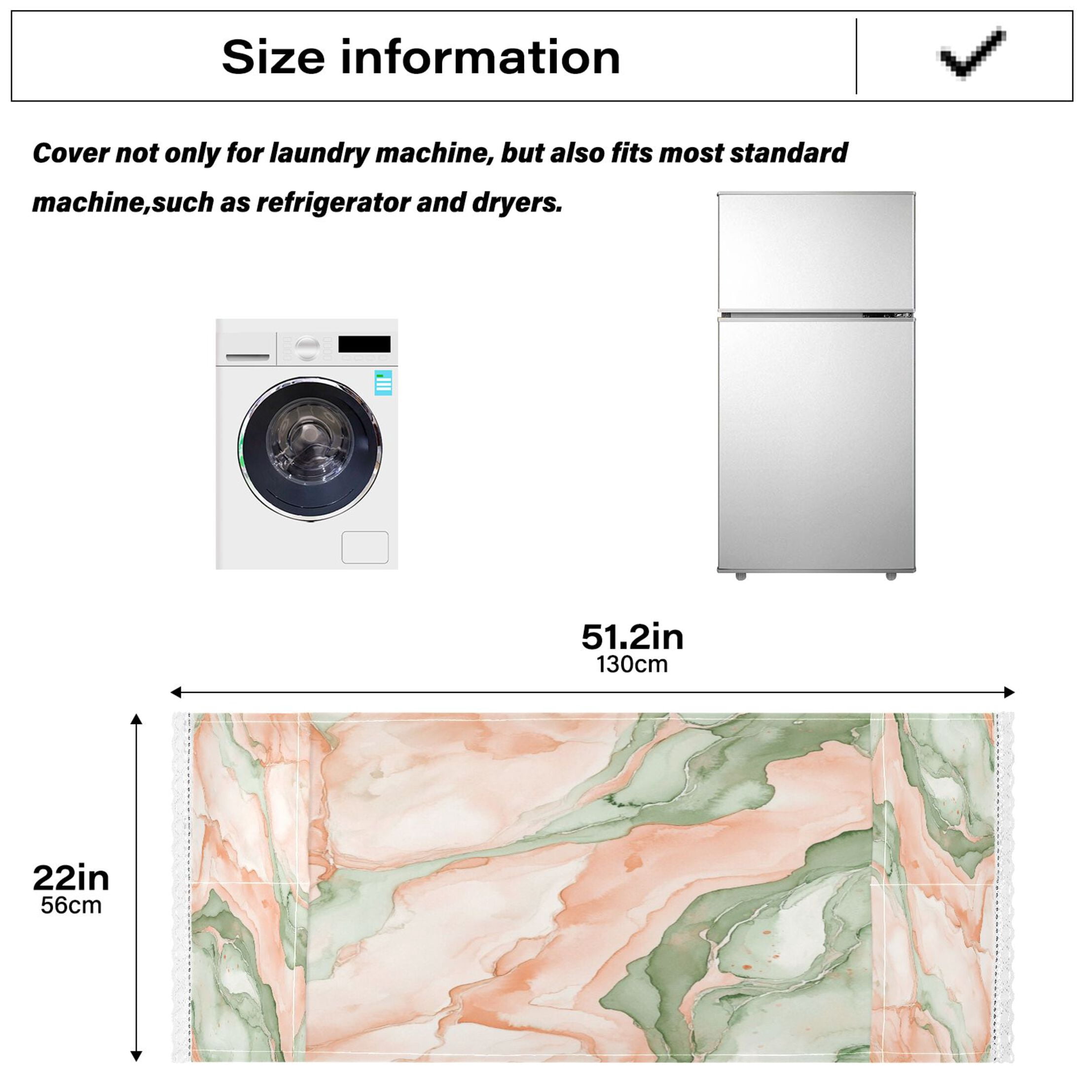 Dustproof Washing Machine Cloth Washer and Dryer Top Covers, Fridge Dust Cover, With Storage Bags Watercolor Marble Pattern