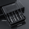 thumbnail image 3 of Cargador de batería VC4S Cargador rápido de iones de litio de 4 ranuras con cargador de pared de 18 W Max 3A para cargador de batería 10440 16340 18650 20700 21700 32650 AAA / AA / C Xemadio 2035731, 3 of 9