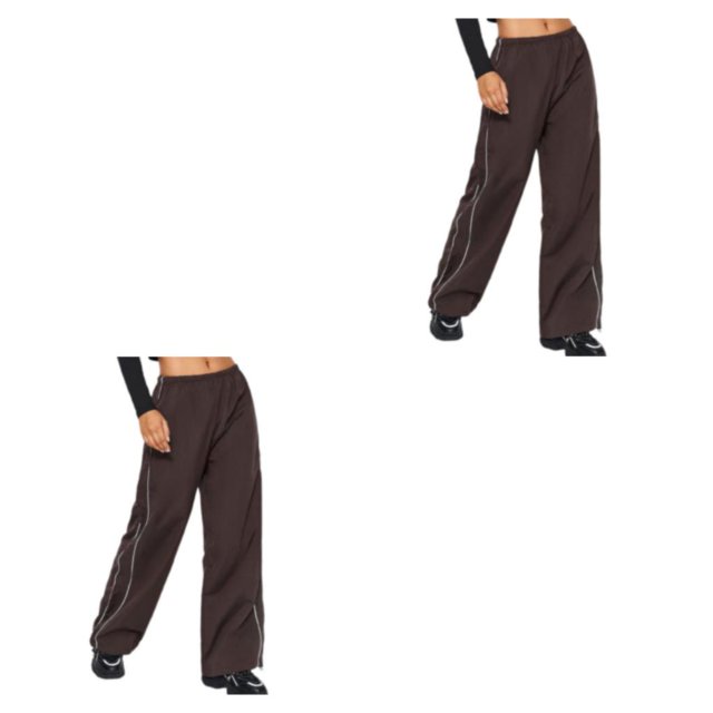 Qarigey Reemplazo de pantalón de poliéster Pantalón largo deportivo de moda lavable Marrón S 2Conjunto