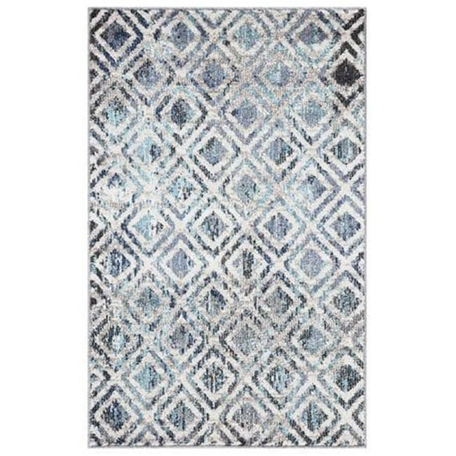 Concord Global Trading 72443 3 x 4 ft. Vintage Diamonds Geometric Rectangle Area Rug, Blue