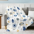 thumbnail image 2 of Yibo Evil Eye Pattern Blanket Flannel Soft and Comfortable Anti-static Bed Sofa Blanket, 2 of 7