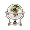 KALIFANO 4" Gemstone Globe w/ Opal Opalite Ocean and Antique Silver Commander 3-Leg Table Stand