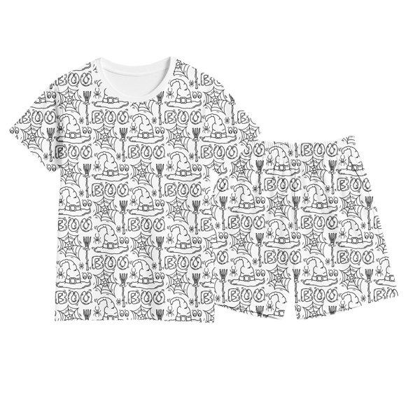 TIWEKE Tenues et Ensembles pour Filles, T-Shirt et Shorts à Colorier pour Halloween, pour Jouer et Se Déguiser, pour Enfants de 2 à 12 Ans, 3-4 Ans