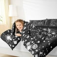 thumbnail image 4 of Manfei Chic Dandelion Full Size Comforter Sets,Wild Butterflies Bedding Comforter Set,Black Sliver Bedding Sets For Girl,Luxury Bedroom Decor Reversible,3 Pieces, 4 of 8