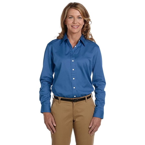 Ladies' 32 Singles Long-Sleeve Twill Button Down Shirt - Chestnut Hill