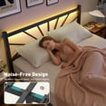 thumbnail image 5 of Full Size Metal Bed Frame with Headboard Metal Platform Bed Frame with LED Lights Bed Frame Full with Storage Underbed, Noise Free, No Box Spring, Black, 5 of 8