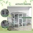 thumbnail image 5 of PawHut Catio, Outdoor Cat Enclosure Window Box Wooden Cat House w/ Weather Protection Roof for 2 Kitties with Resting Box, Platforms & Bridge, White, 5 of 10