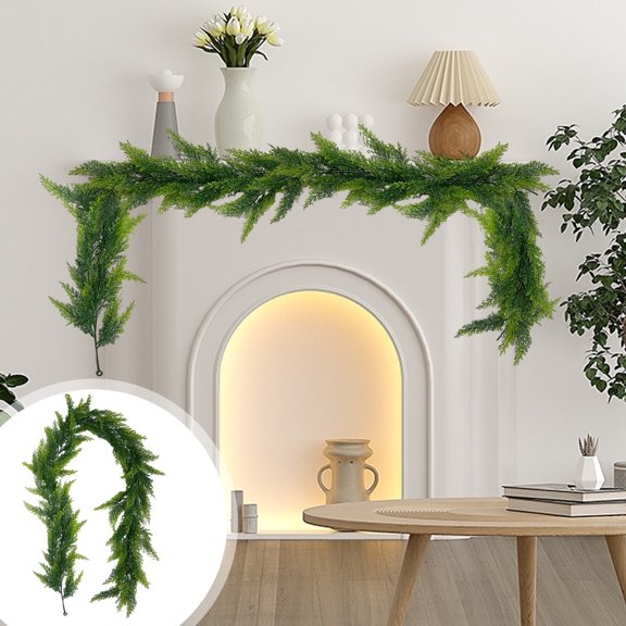 AZXY Christmas Garland, Christmas Tree Garland, 6 Ft PVC Green Christmas Garland, Christmas Indoor Outdoor Garland for Christmas Decoration