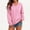 Pink-02, variant on DISKEBUISS Women's V Neck Sweatshirt Long Sleeve Oversized Top with Kangaroo Pocket for Fall Winter Casual Pullover