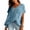 Light blue, variant on Womens Shirts Short Sleeve Kelon Womens Summer Short Sleeve V Neck Linen Cotton Summer Outfits 2026 Fashion Clothing Blouses, 5XL