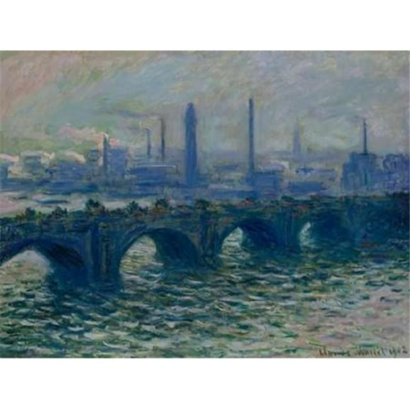 Selected Artworks PDX3CM1428SMALL Waterloo Bridge London Poster Print by Claude Monet, 11 x 14 - Small
