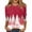 Red 4, variant on Besolor Women's Christmas 3/4 Sleeve T-Shirts Funny Graphic Round Neck Tops Casual Plus Size Xmas Holiday Blouse