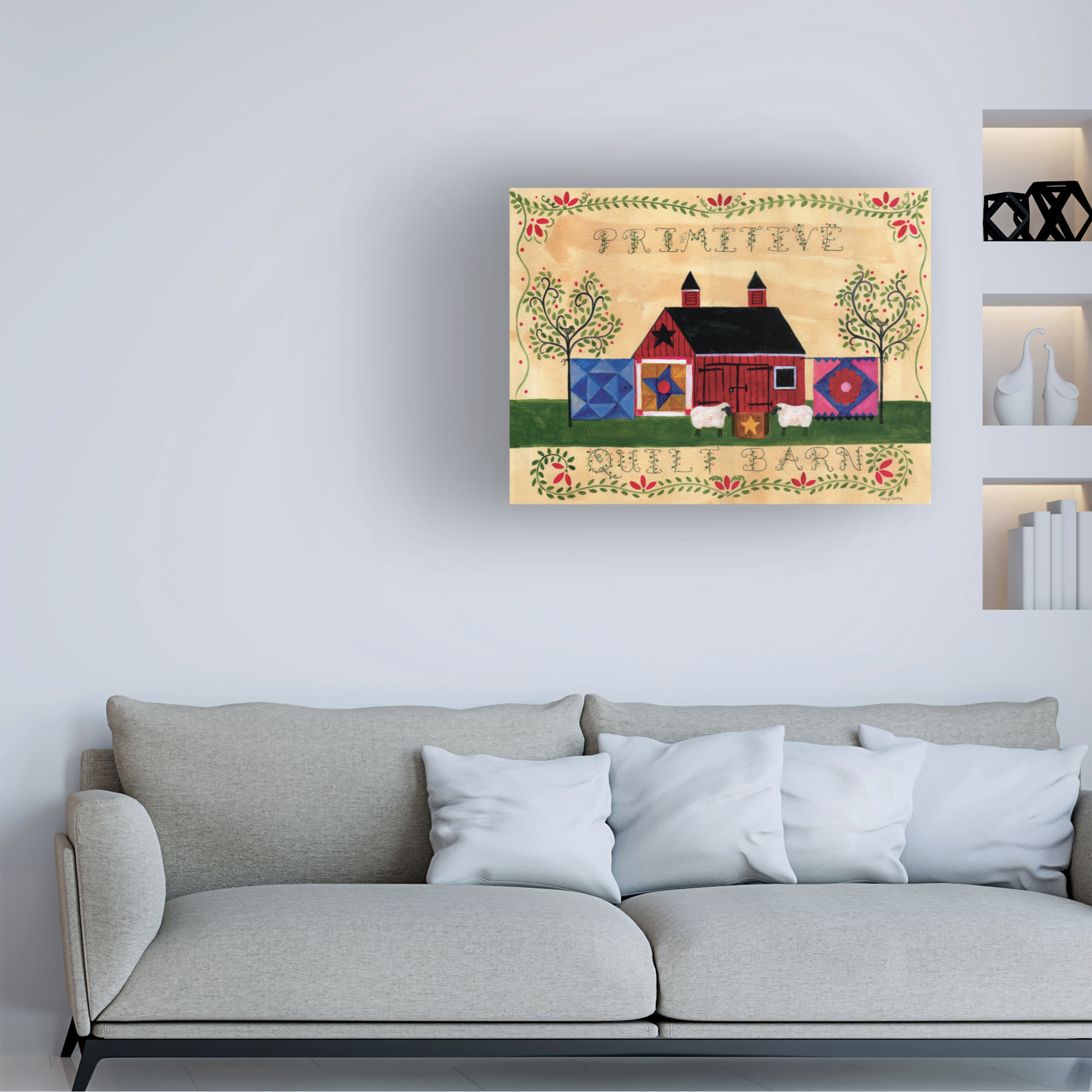 Trademark Fine Art 'Primitive Quilt Barn Sampler' Canvas Art by Cheryl Bartley
