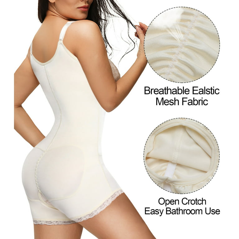 QRIC Shapewear Bodysuits for Women Open Bust Tummy Control Body Shaper Butt  Lifter Thigh Slimmer Fajas Colombianas (S-3XL)