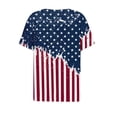 thumbnail image 6 of Mifsaly Independence Day Tops for Women 4Th Of July Cotton T-Shirt Henley V Neck Button Closure Short Sleeve Shirt Patriotic Stars and Stripes Print Loose Fit Flowy Top XXL, 6 of 7