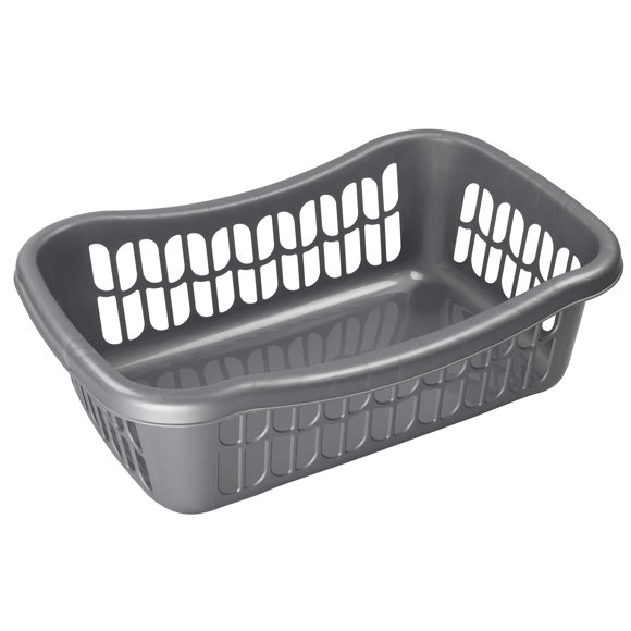 YBM HOME Large Plastic Storage Basket for Organizing Kitchen Pantry, Countertop, Bathroom, Kids Room, Office Drawer, Junk Drawers, and Shelves (Grey)