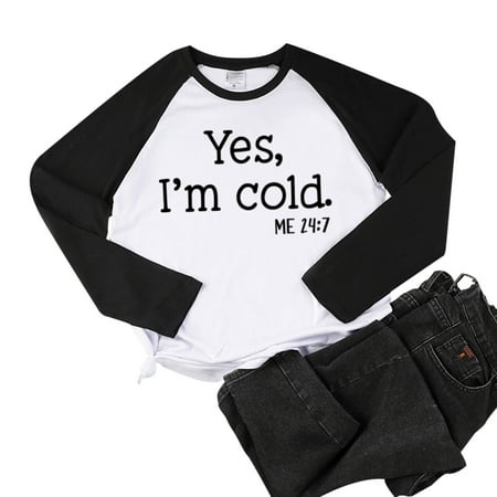 

LBECLEY Womens Tops Loose Womens Athletic Top Women Casual Fun Letter Print Round Neck Raglan Sleeve Long Sleeve T Shirt Printed Scrub Tops T Shirts for Women Polyester Spandex Cotton Black L