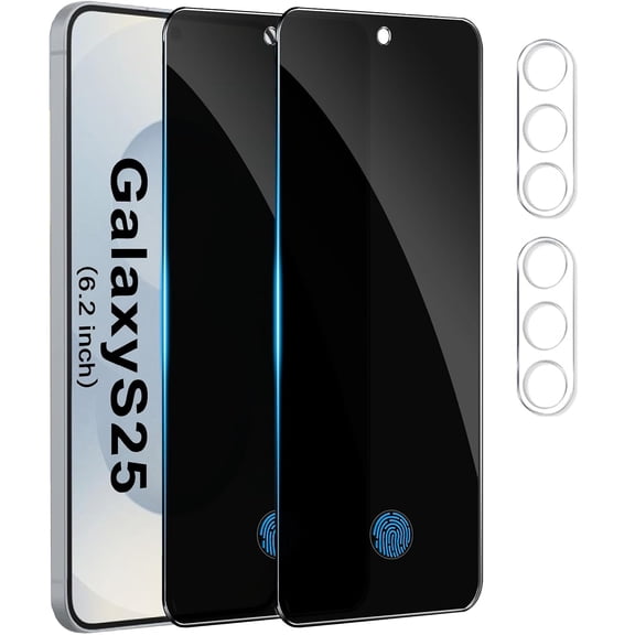[2 2 Pack] YUESHENG Compatible with Samsung Galaxy S25 Privacy Screen Protector with Camera Lens Protector