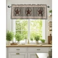 thumbnail image 2 of Country Country Star Curtain Valances,Retro Black Plaid Retro Linen Small Window Treatment for Kitchen Living Room Bathroom,42" x 18", 2 of 7