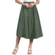 thumbnail image 1 of Falda Midi de Algodón INSPIRE CHIC para Mujer, Casual de Verano, Decoración de Botones, Cintura Elástica, Falda en Línea A con Bolsillo M Verde Militar, 1 of 6