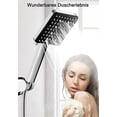 thumbnail image 2 of Square Shower Head, High Pressure Shower Head, Universal Adjustable Replacement Powerful Water Saving Shower Head, 6 Modes Shower Head (Water Saving Shower Head Without Hose), Chrome Plated [Energy Class A+++], 2 of 5