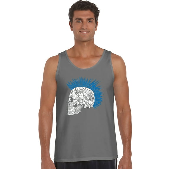 LA Pop Art Men's Word Art Tank Top - Punk Mohawk