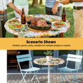thumbnail image 6 of Elastic Fitted Round Tablecloth, Sunflowers Waterproof Stretch Table Cover for 36"-44" Tables, Spring Gnomes Hydrangea Daisy Flowers Pink Plaid Washable Outdoor Tablecloths for Patio, Picnic, Camping, 6 of 9