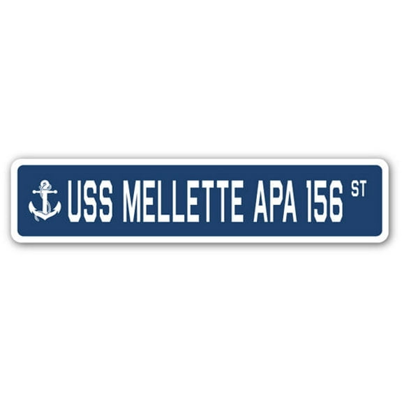 USS MELLETTE APA 156 Street Sign us navy ship veteran sailor gift
