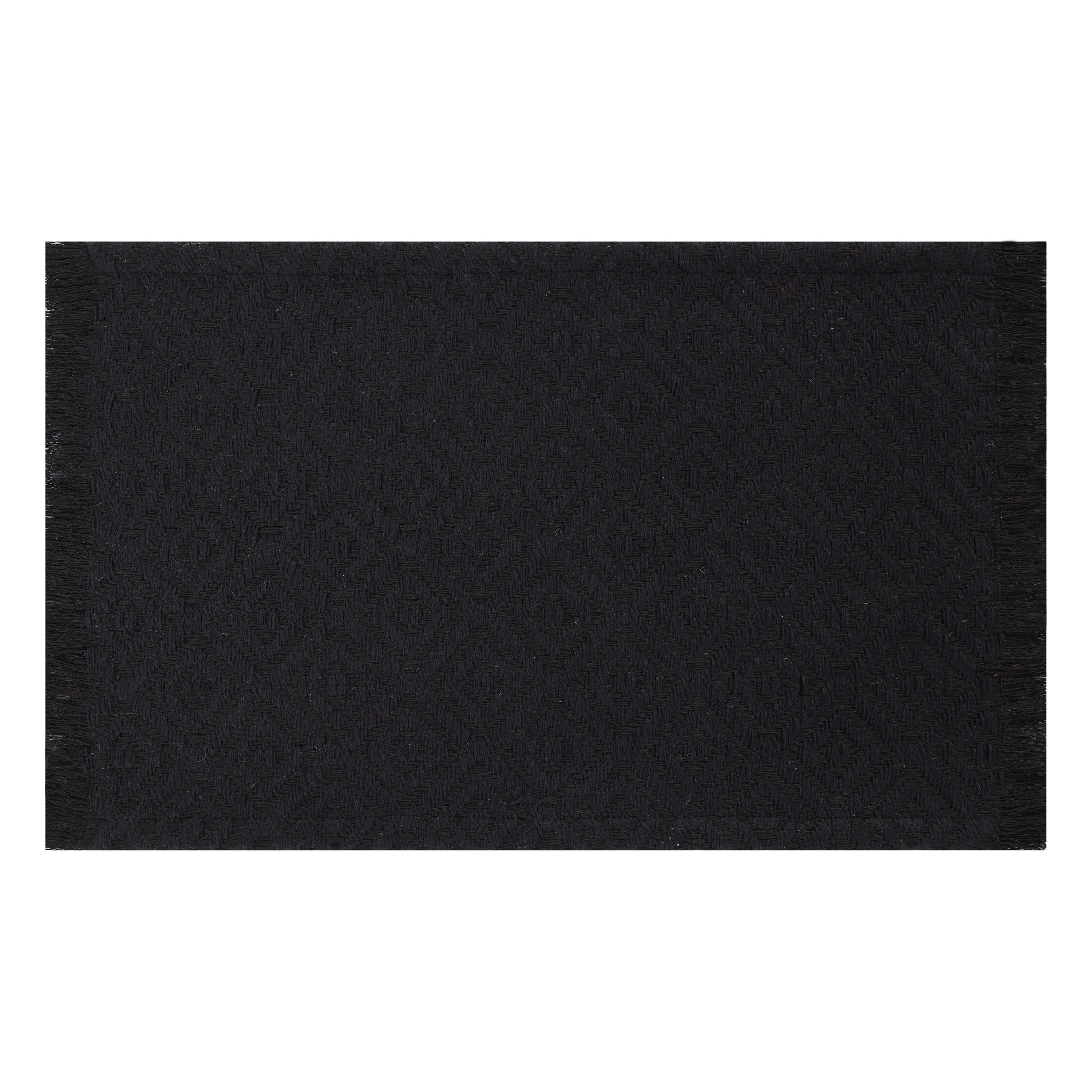 Mainstays Woven Diamond Placemat - Black - 14"x19"