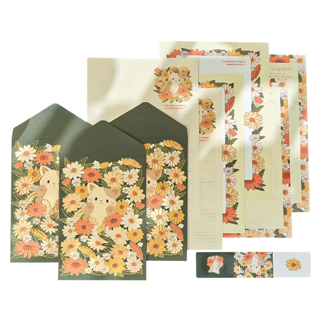 Stationery Paper And Envelopes Set Cute Animal Patterns Envelope Love Letter Papers Letter Writing Kit