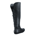 thumbnail image 3 of Women's Back Lace Side Zipper Knee High Casual Flat Heel Boots Shoes, 3 of 3