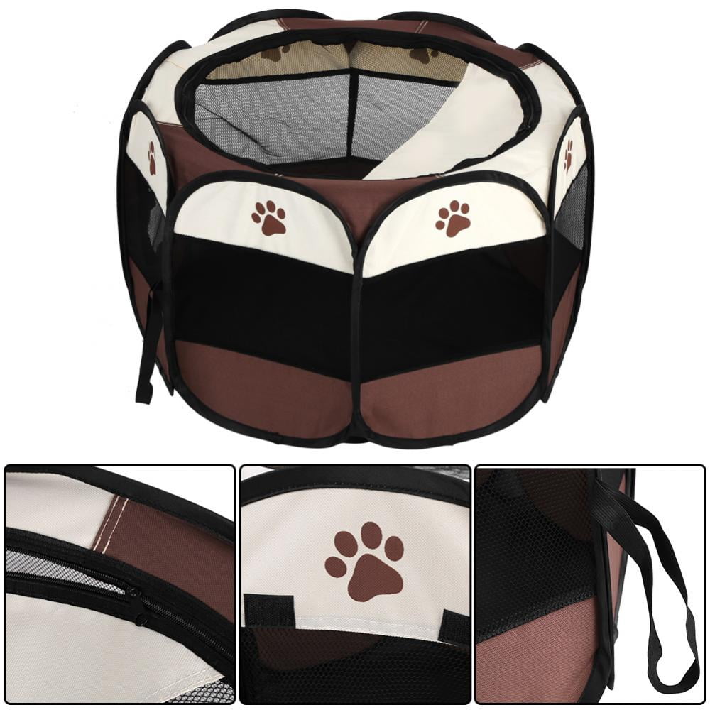 EBTOOLS Pet Dog Cat Playpen Tent Portable Collapsible Exercise Fence Kennel Cage Crate