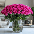 thumbnail image 3 of Two Dozen Hot Pink Roses- Beautiful Fresh Cut Flowers- Express Delivery, 3 of 4
