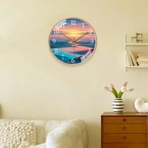 Gnmfd Wall Clock Silent Non-Ticking Battery Operated 8 Inch Quartz Decorative School Office Home Kitchen Bedroom Easy Read Modern Arabic Numerals Timepiece Living Room Decor