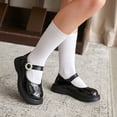 thumbnail image 2 of Zapatos de princesa dulce para niña, zapatos pequeños de cuero de moda para niños de primavera y otoño, zapatos de guisantes retro, 2 of 5