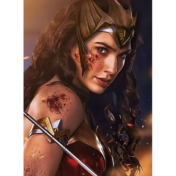 Diamond Painting Kits for Adults,Wonder Woman DIY Round Full Drill Diamond Dot,5D Diamond Painting for Adults,Crystal Art Gem Art for Home Decor 12x16inch