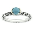 thumbnail image 1 of Bague Antique Turquoise en Argent Sterling & 14k Stackable Expressions Taille 7, 1 of 3