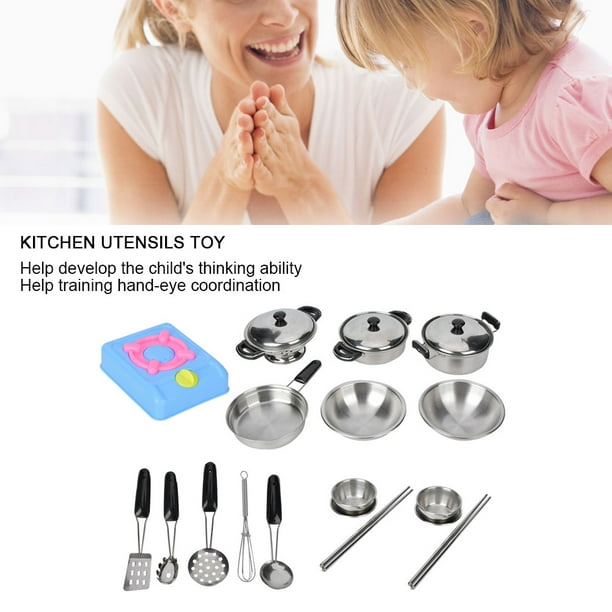 Juego de simulación de juguete de cocina, utensilios de cocina de juguete, mini utensilios de cocina para niños, juguete de cocina para niños, claridad notable