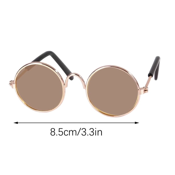Gafas de moda para perros y gatos, tendencia creativa, foto, montura redonda, gafas de sol pequeñas, muñeca de juguete, gafas de sol retro.