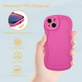 thumbnail image 5 of for iPhone 14 Case 6.1 Inch Curly Wave Frame Phone Case Cute Design Color Aesthetic Phone Case Soft TPU Shockproof Protective Bumper Case Cover for Girls, Peachy, 5 of 14