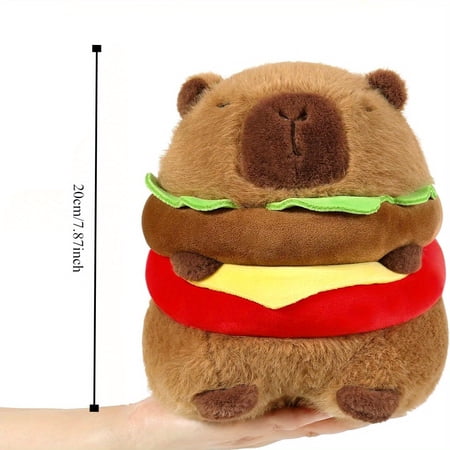 9 Inch Hamburger Capybara Stuffed Animal Plush Toy, Capybara Stuffed Animal Hamburger Plush Toy, Best Gift