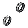 thumbnail image 1 of Maytalsory Show Personality Fashionable Dragon Pattern Ring Made With Titanium Steel Black+ silver 2Set, 1 of 6