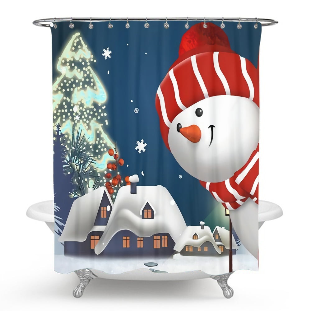 Christmas Shower Curtains Vintage Buffalo Plaid Bathroom Curtains