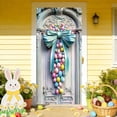 thumbnail image 1 of Easter Egg Door Banner with Bow Garland for Outdoor Holiday Decor and Spring Party Entryway, 1 of 6
