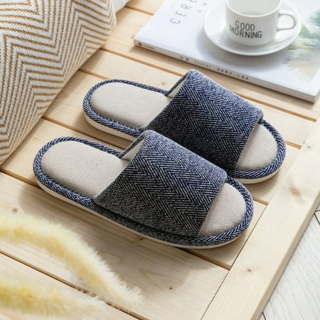 

CoCopeaunt Simple House Bedroom Women Hemp Slippers Breathable Comfortable Cotton Flax Ladies Floor Shoes Non-slip Lovers Men Slippers