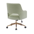thumbnail image 5 of Modern Water and Stain Resistant Boucle Fabric Upholstered Rolling Task Chair Height Adjustable Swivel Vanity Chair, Desert Sage, 5 of 5