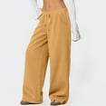 thumbnail image 7 of JoliSweat Wide Leg Sweatpants Women Drawstring Workout Casual Baggy Sweat Pants High Waist with Pockets Yellow L, 7 of 7