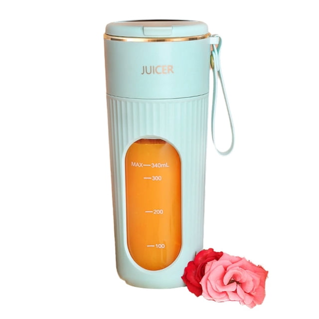 Exprimidor de con Carga Inalámbrica, Pequeño Exprimidor Portátil, Multifuncional, para el Hogar, Totalmente Automático, Licuadora de Frutas, Color Verde